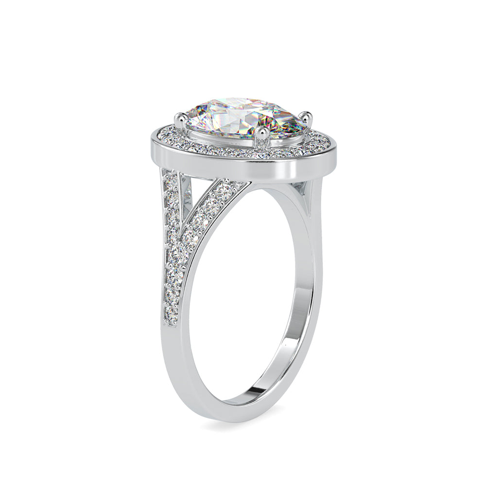 SKU: 0151 (18K) Split Shank Oval Halo Engagment Ring in Rose Gold.