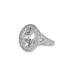 SKU: 0151 (14K) Split Shank Oval Halo Engagment Ring in Rose Gold.