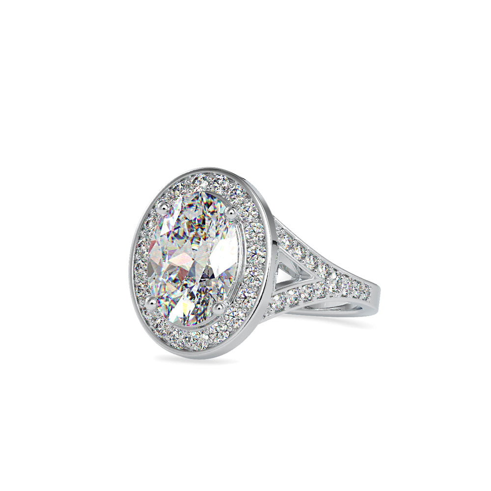 SKU: 0151 (18K) Split Shank Oval Halo Engagment Ring in Rose Gold.