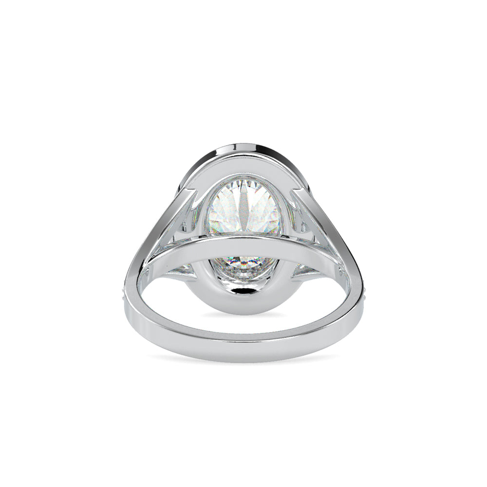 SKU: 0151 (10K) Split Shank Oval Halo Engagment Ring in Rose Gold.