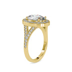 SKU: 0151 (10K) Split Shank Oval Halo Engagment Ring in Rose Gold.