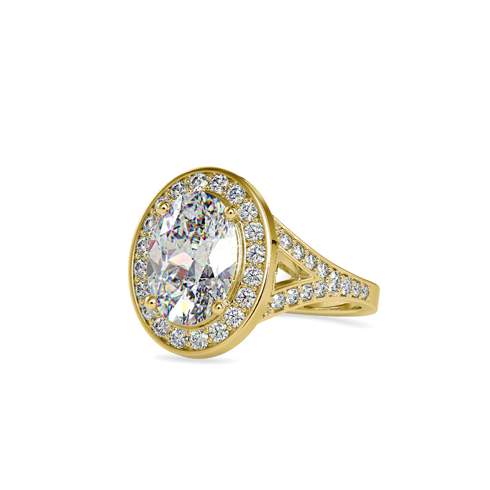 SKU: 0151 (14K) Split Shank Oval Halo Engagment Ring in Rose Gold.