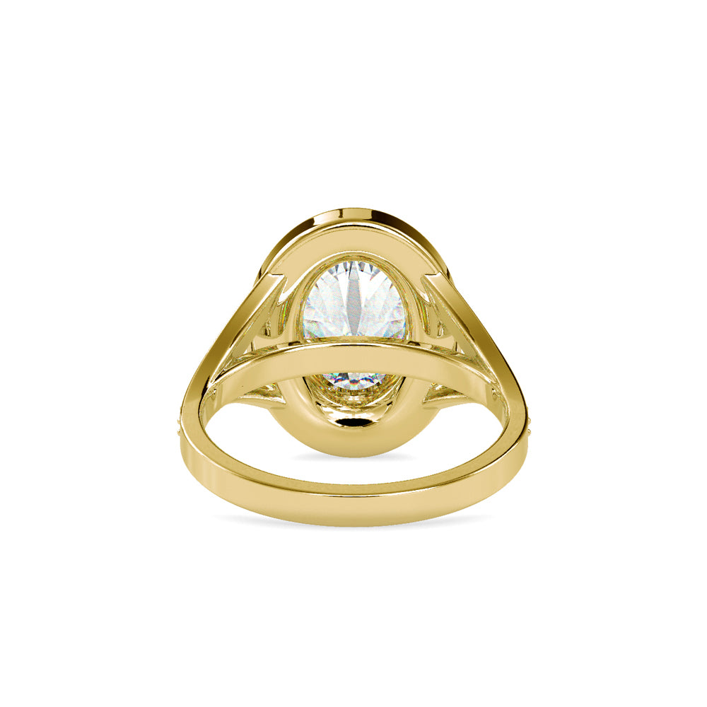 SKU: 0151 (18K) Split Shank Oval Halo Engagment Ring in Rose Gold.