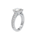 SKU: 0152 (14K) Emerald Diamond Solitaire Engagment Ring in Rose Gold.