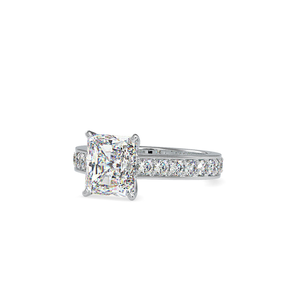 SKU: 0152 (10K) Emerald Diamond Solitaire Engagment Ring in Rose Gold.