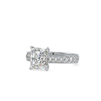 SKU: 0152 (22K) Emerald Diamond Solitaire Engagment Ring in Rose Gold.
