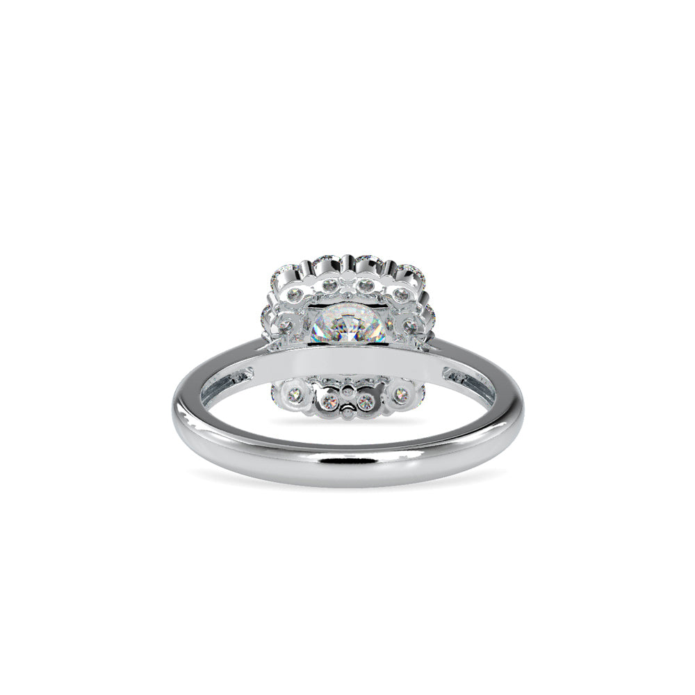 SKU: 0152 (10K) Emerald Diamond Solitaire Engagment Ring in Rose Gold.