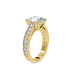 SKU: 0152 (22K) Emerald Diamond Solitaire Engagment Ring in Rose Gold.
