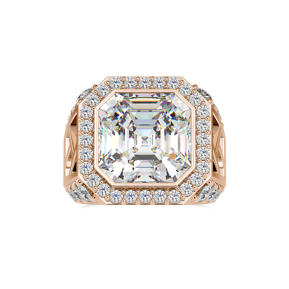SKU: 0153 (22K) Antique Style Emerald Ring in Rose Gold.