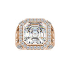 SKU: 0153 (22K) Antique Style Emerald Ring in Rose Gold.