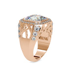 SKU: 0153 (22K) Antique Style Emerald Ring in Rose Gold.