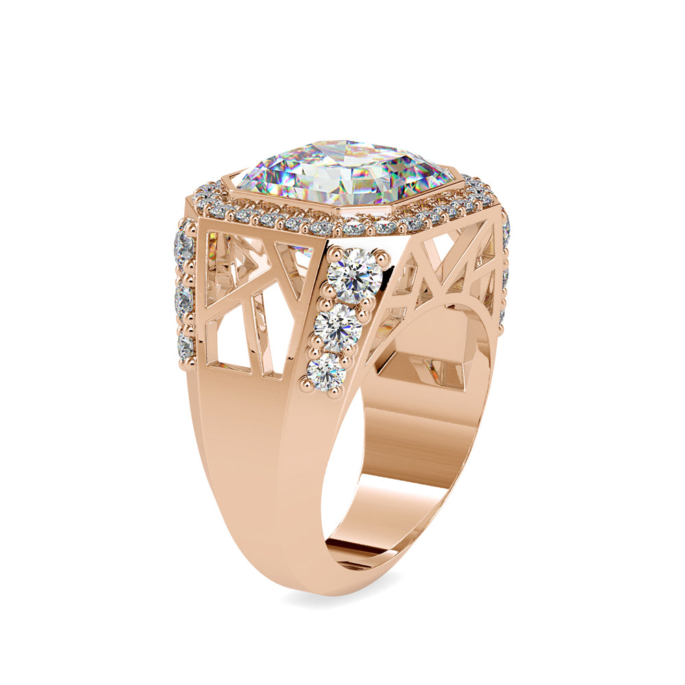 SKU: 0153 (22K) Antique Style Emerald Ring in Rose Gold.