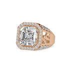 SKU: 0153 (14K) Antique Style Emerald Ring in Rose Gold.