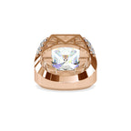 SKU: 0153 (18K) Antique Style Emerald Ring in Rose Gold.