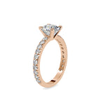 SKU: 0154 (22K) Cushion Diamond Solitaire Engagment Ring in Rose Gold.