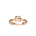 SKU: 0154 (10K) Cushion Diamond Solitaire Engagment Ring in Rose Gold.
