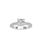SKU: 0154 (10K) Cushion Diamond Solitaire Engagment Ring in Rose Gold.