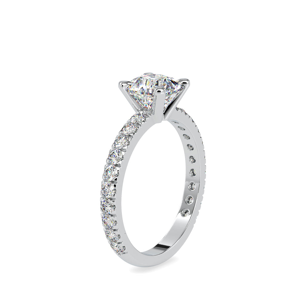 SKU: 0154 (22K) Cushion Diamond Solitaire Engagment Ring in Rose Gold.