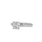 SKU: 0154 (14K) Cushion Diamond Solitaire Engagment Ring in Rose Gold.