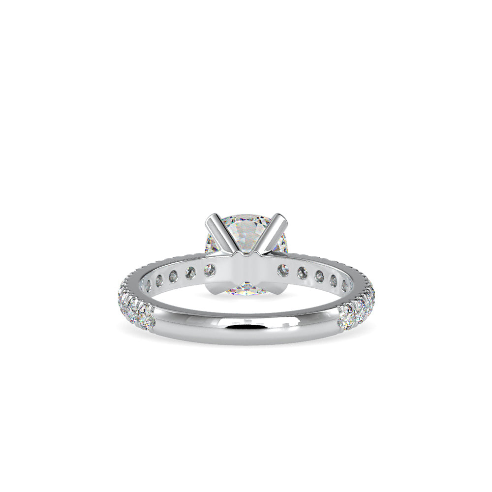 SKU: 0154 (10K) Cushion Diamond Solitaire Engagment Ring in Rose Gold.