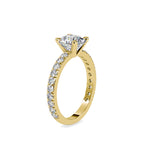 SKU: 0154 (10K) Cushion Diamond Solitaire Engagment Ring in Rose Gold.