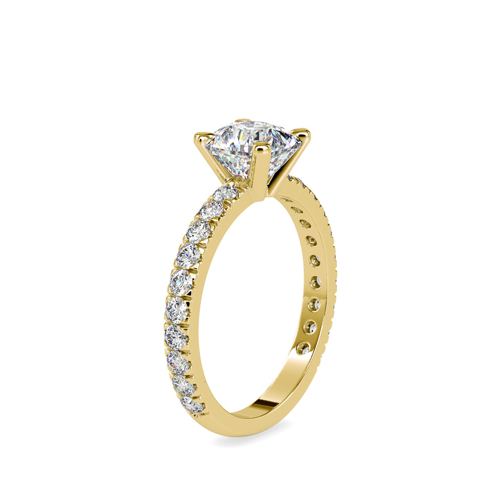 SKU: 0154 (18K) Cushion Diamond Solitaire Engagment Ring in Rose Gold.