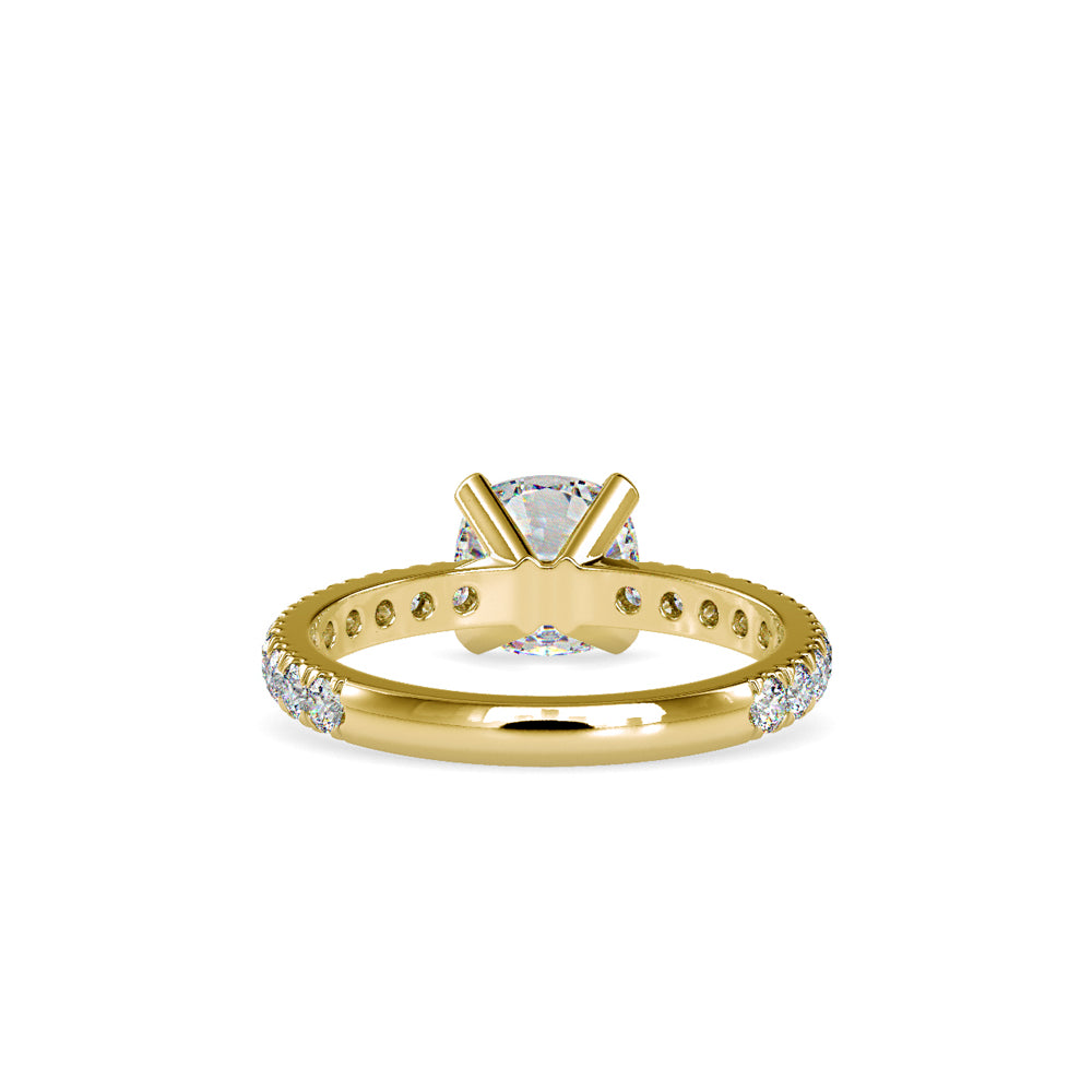 SKU: 0154 (14K) Cushion Diamond Solitaire Engagment Ring in Rose Gold.