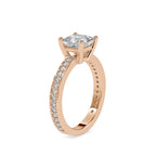 SKU: 0155 (10K) Princess Diamond Solitaire Engagment Ring in Rose Gold.