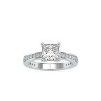 SKU: 0155 (18K) Princess Diamond Solitaire Engagment Ring in Rose Gold.