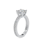 SKU: 0155 (18K) Princess Diamond Solitaire Engagment Ring in Rose Gold.