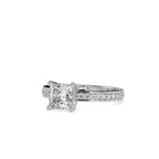 SKU: 0155 (10K) Princess Diamond Solitaire Engagment Ring in Rose Gold.