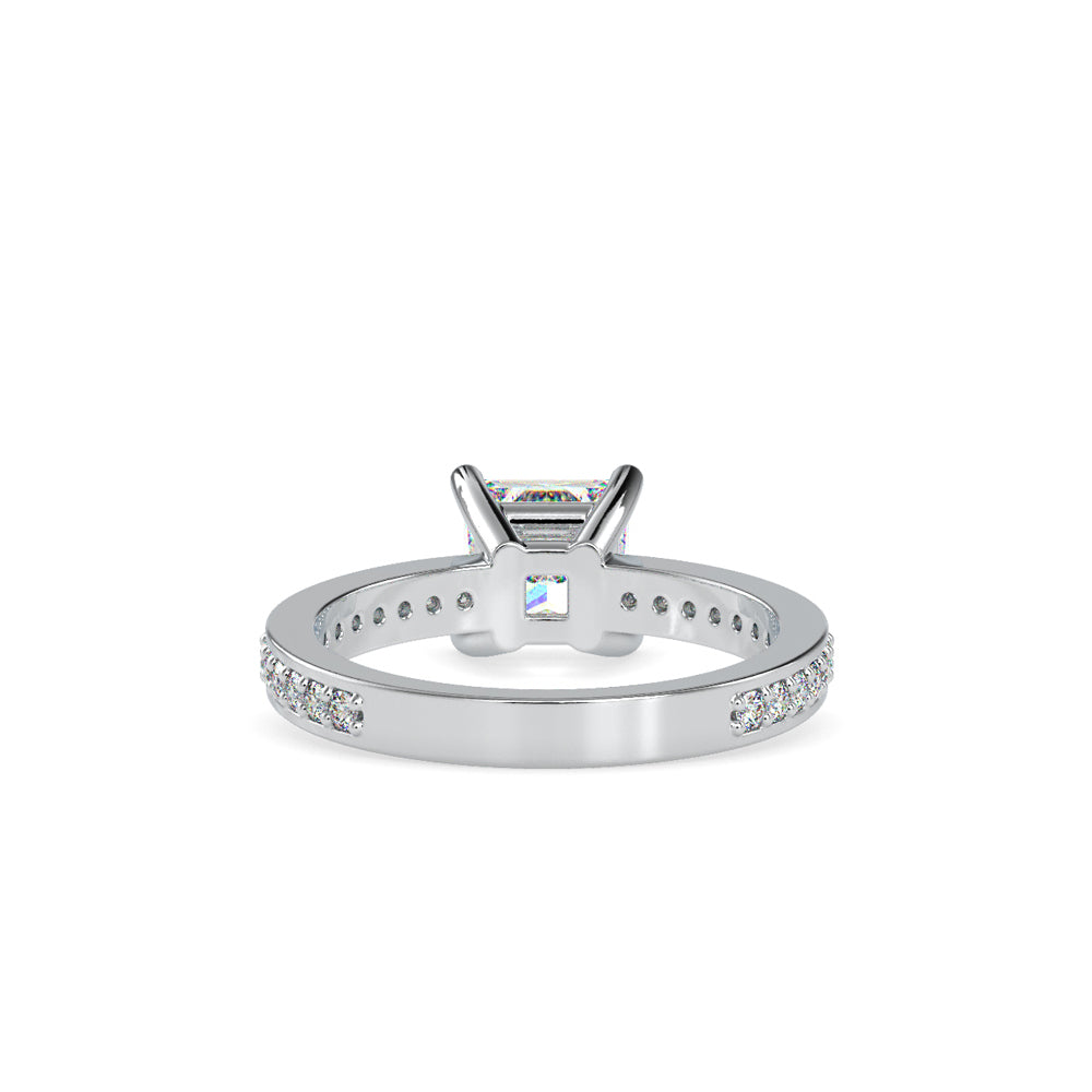 SKU: 0155 (10K) Princess Diamond Solitaire Engagment Ring in Rose Gold.