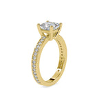 SKU: 0155 (10K) Princess Diamond Solitaire Engagment Ring in Rose Gold.
