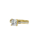 SKU: 0155 (10K) Princess Diamond Solitaire Engagment Ring in Rose Gold.