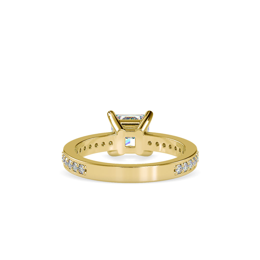SKU: 0155 (10K) Princess Diamond Solitaire Engagment Ring in Rose Gold.