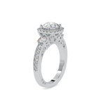 SKU: 0156 (22K) Milgrain Halo Radiant Engagment Ring in Rose Gold.