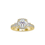 SKU: 0156 (22K) Milgrain Halo Radiant Engagment Ring in Rose Gold.
