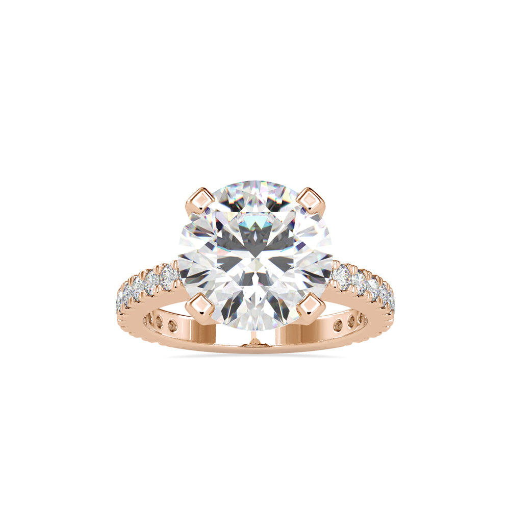 SKU: 0158 (10K) Round Diamond Solitaire Engagment Ring in Rose Gold.