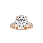 SKU: 0158 (14K) Round Diamond Solitaire Engagment Ring in Rose Gold.