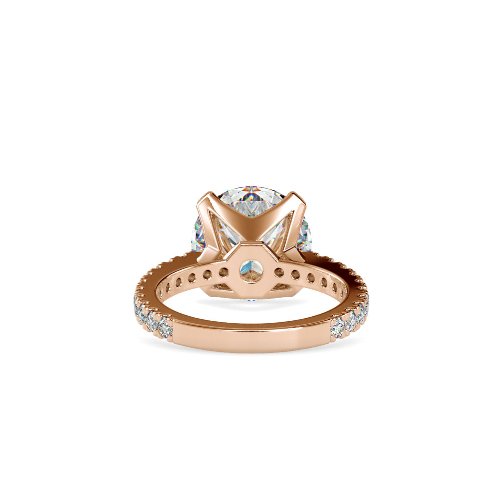 SKU: 0158 (10K) Round Diamond Solitaire Engagment Ring in Rose Gold.