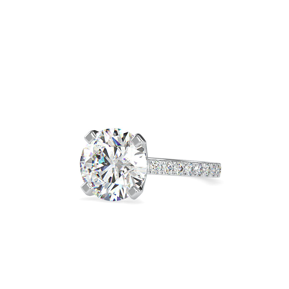 SKU: 0158 (14K) Round Diamond Solitaire Engagment Ring in Rose Gold.