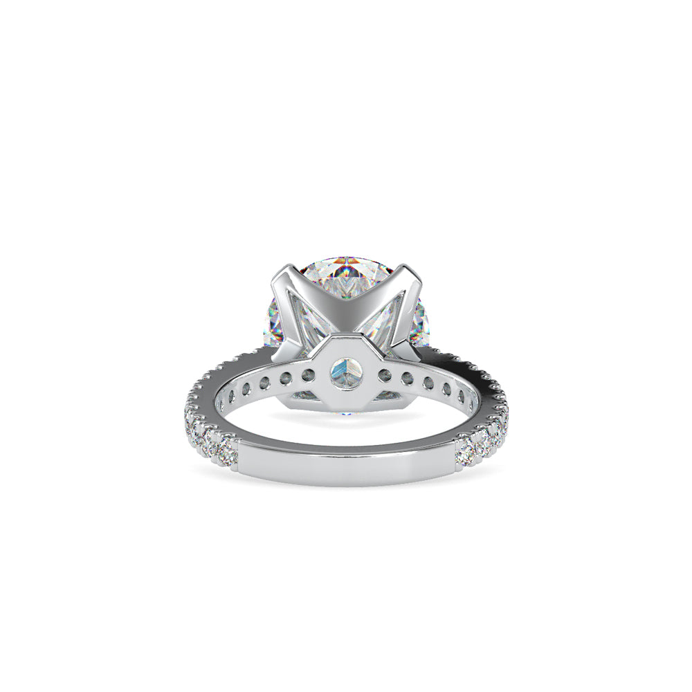 SKU: 0158 (14K) Round Diamond Solitaire Engagment Ring in Rose Gold.