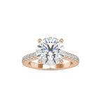 SKU: 0159 (14K) Round Diamond Solitaire Engagment Ring in Rose Gold.