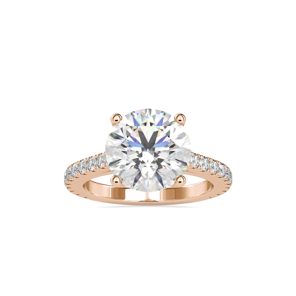 SKU: 0159 (22K) Round Diamond Solitaire Engagment Ring in Rose Gold.