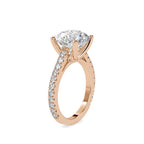 SKU: 0159 (10K) Round Diamond Solitaire Engagment Ring in Rose Gold.