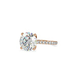 SKU: 0159 (14K) Round Diamond Solitaire Engagment Ring in Rose Gold.