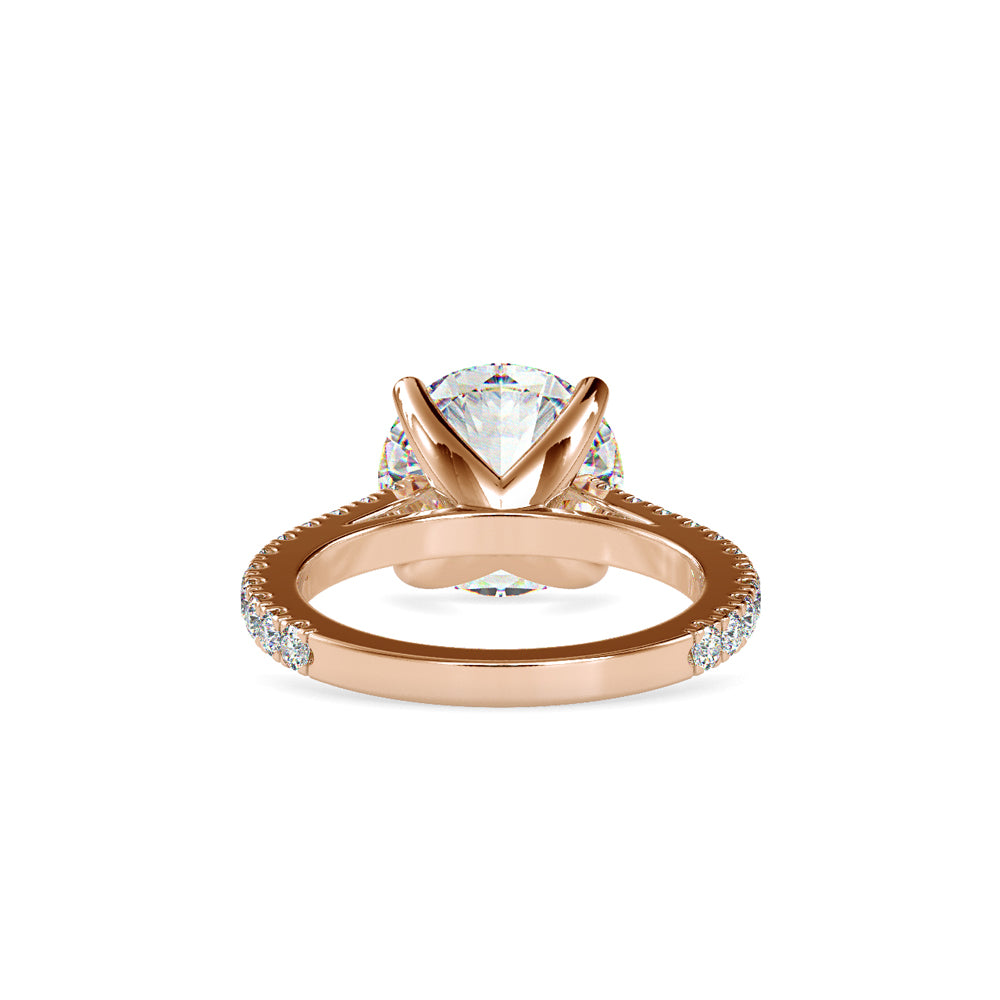 SKU: 0159 (14K) Round Diamond Solitaire Engagment Ring in Rose Gold.