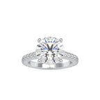 SKU: 0159 (14K) Round Diamond Solitaire Engagment Ring in Rose Gold.