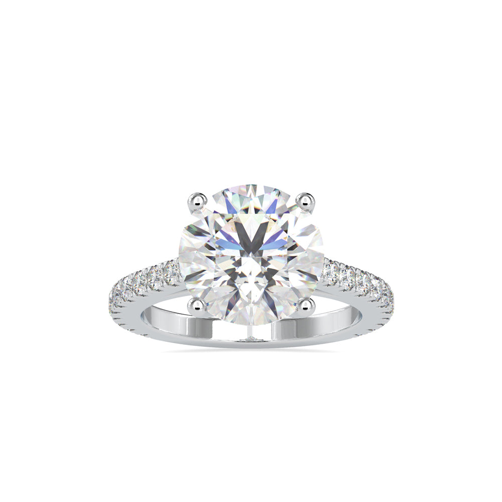 SKU: 0159 (14K) Round Diamond Solitaire Engagment Ring in Rose Gold.