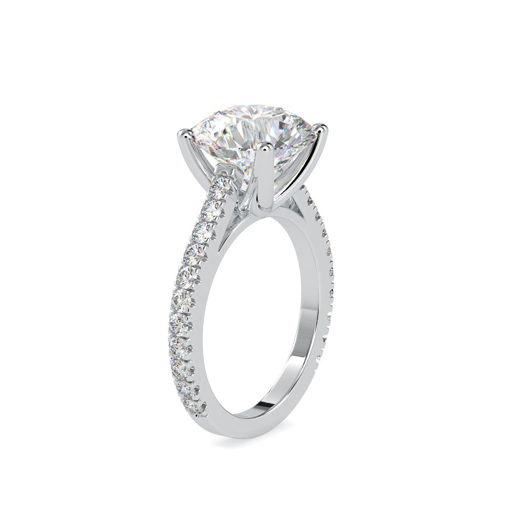 SKU: 0159 (18K) Round Diamond Solitaire Engagment Ring in Rose Gold.